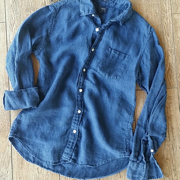 J. Crew Factory Tops - J.CREW LINEN BUTTON DOWN